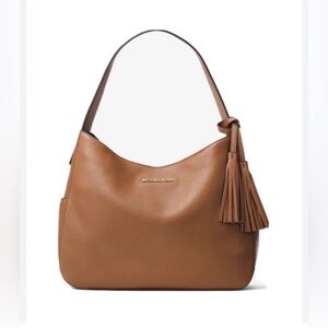 Michael Kors Ashbury classic slouchy leather camel bohemian shoulder bag purse